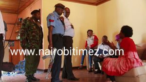 Kileleshwa OCS accompanied by his officers inside Winnie Kaburu house on saturday morning.