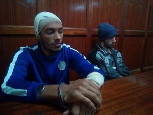 Salim Muhammed alias Osama who claimed he was assaulted and tortured inside Kamiti prison before a Nairobi Court on Thursday August 17,2017.